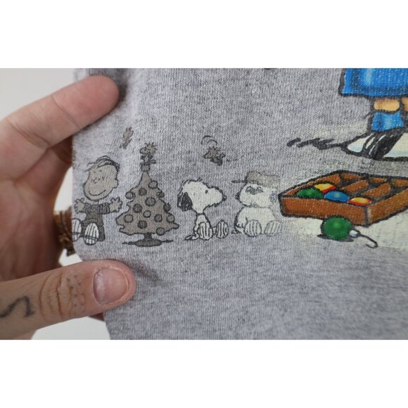 Vintage 90s Peanuts Charlie Brown Mens Medium All Over Print Christmas T-Shirt - Picture 15 of 16